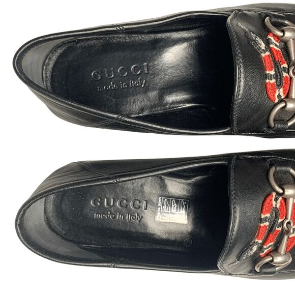 Gucci Brixton Snake-Appliqué Loafers Horsebit Slip On Shoes Mens Size 6/US 6.5 - Picture 10 of 13